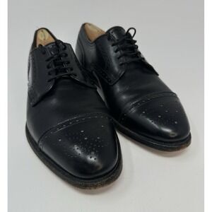 Allen Edmonds Sanford Shoes Mens 9.5 D Black Classic Derbys USA With Dust Bags